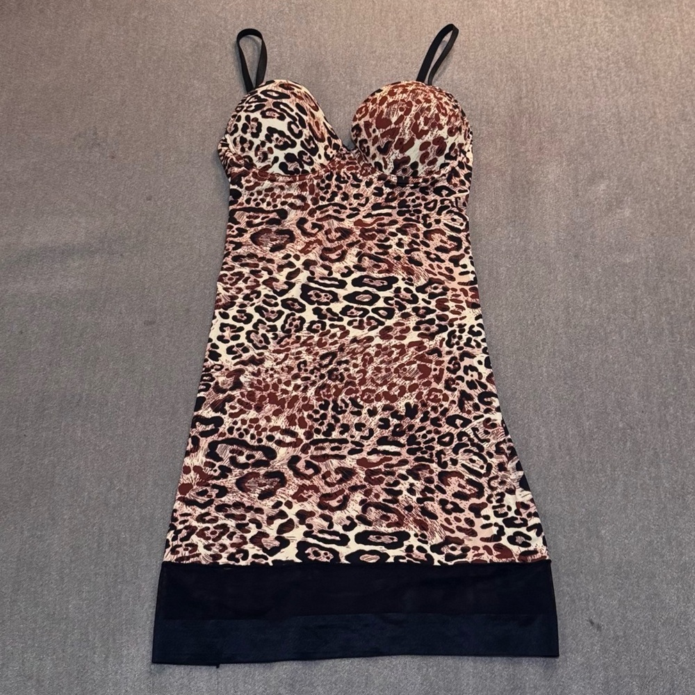 Y2K Leopard Print Bodycon Chemise